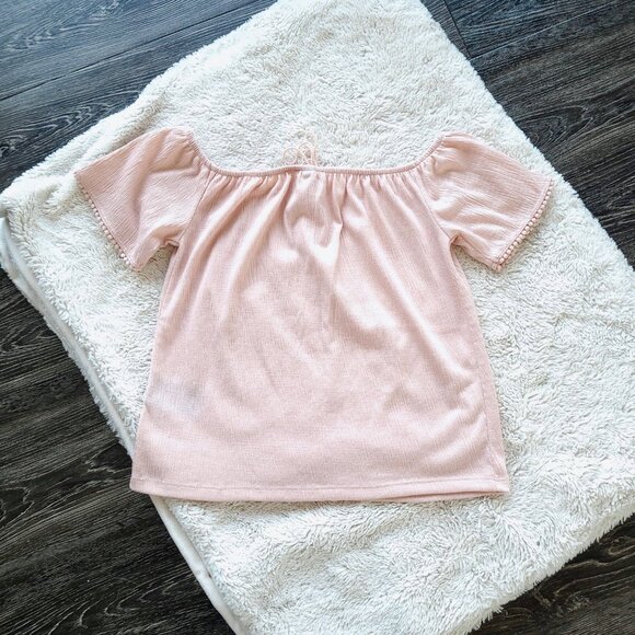 H&M Divided Off The Shoulder Crochet Detail Front Blouse in Old Rose Size XS - Picture 6 of 10